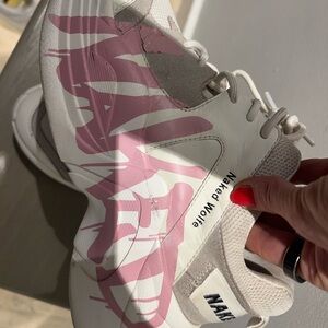 Naked Wolfe Cream and Pink Sneakers